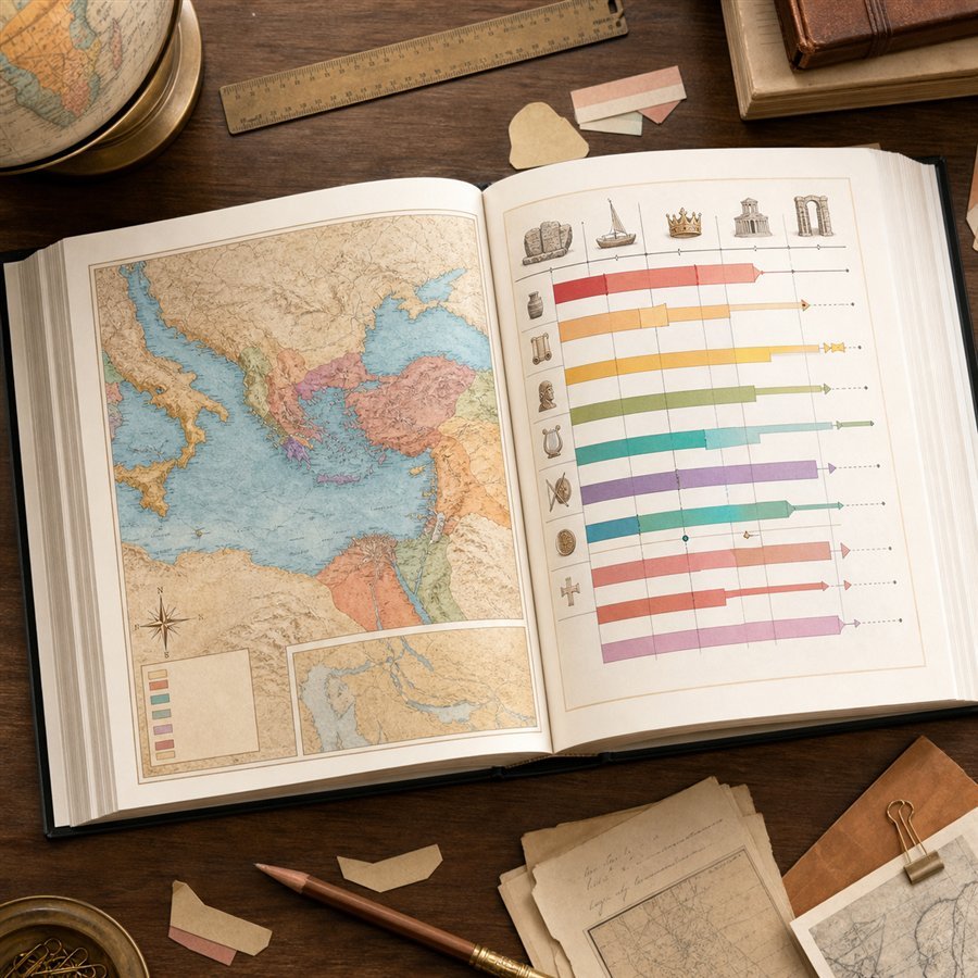 Original Rosebubbles Finds product scene for Rose Book of Bible Charts, Maps & Timelines