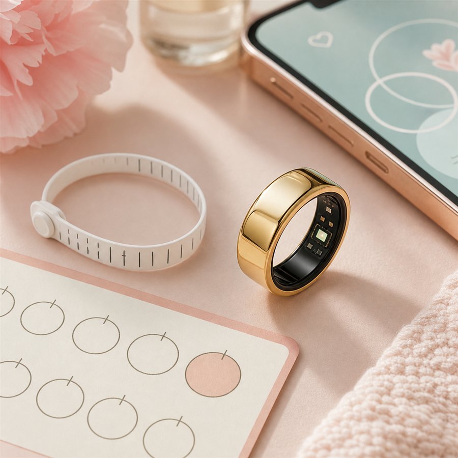 Original Rosebubbles Finds product scene for Oura Ring 5, Gold, Size 8